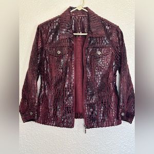 Ruby Rd. Women’s Burgundy Croc Print Design Sz. M